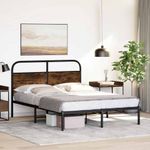 Casa si Gradina - Mobilier - Paturi si accesorii - Paturi - Cadru de pat fara saltea 120x190 cm Stejar fumuriu, model cu tăblie - Infinity.ro