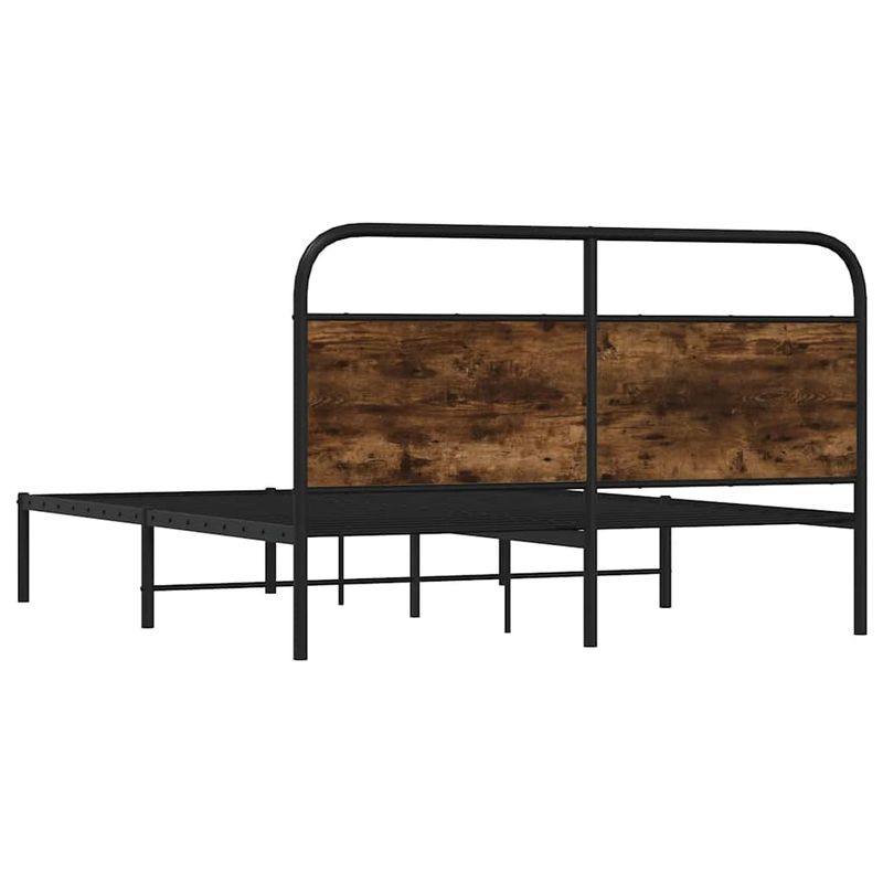 Casa si Gradina - Mobilier - Paturi si accesorii - Paturi - Cadru de pat fara saltea 120x190 cm Stejar fumuriu, model cu tăblie - Infinity.ro