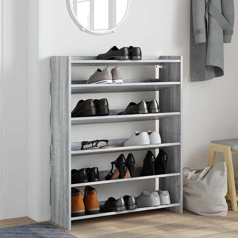 Casa si Gradina - Mobilier - Organizare si depozitare - Organizator incaltaminte - Pantofar, gri sonoma, 80x25x100 cm, lemn compozit - Infinity.ro