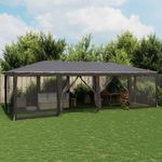 Casa si Gradina - Gradina si terasa - Umbrele si pavilioane - Pavilioane - Cort de petrecere cu 12 pereti din plasa, antracit, 8x4 m, HDPE - Infinity.ro