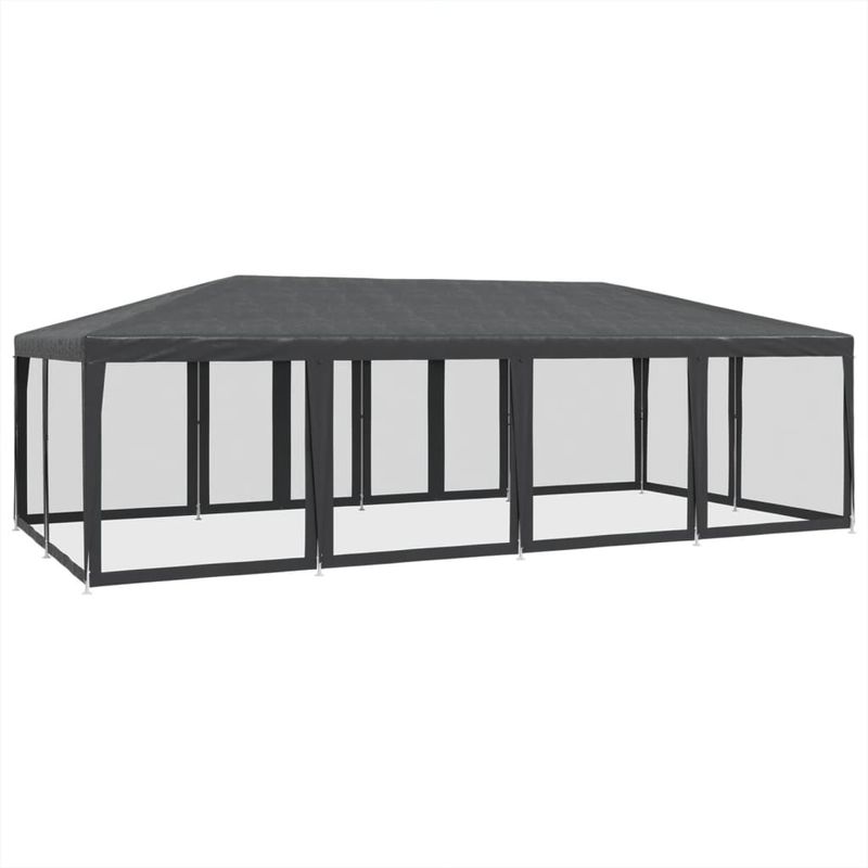 Casa si Gradina - Gradina si terasa - Umbrele si pavilioane - Pavilioane - Cort de petrecere cu 12 pereti din plasa, antracit, 8x4 m, HDPE - Infinity.ro