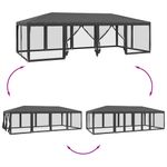 Casa si Gradina - Gradina si terasa - Umbrele si pavilioane - Pavilioane - Cort de petrecere cu 12 pereti din plasa, antracit, 8x4 m, HDPE - Infinity.ro
