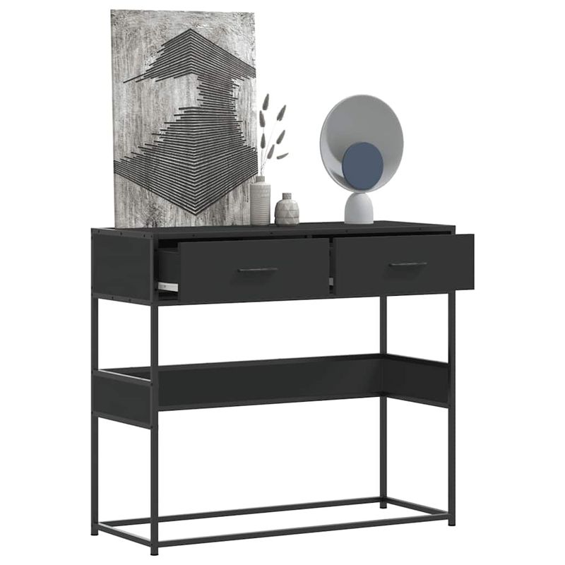 Casa si Gradina - Mobilier - Comode si corpuri - Console - Masuta consola, negru, 90x35x80 cm, lemn prelucrat - Infinity.ro