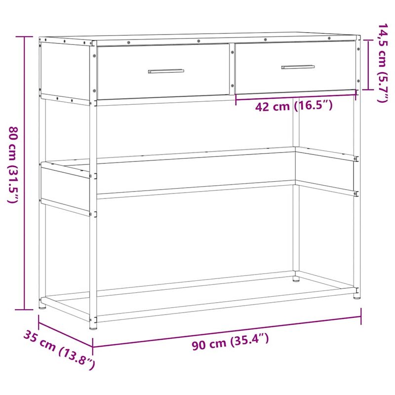 Casa si Gradina - Mobilier - Comode si corpuri - Console - Masuta consola, negru, 90x35x80 cm, lemn prelucrat - Infinity.ro