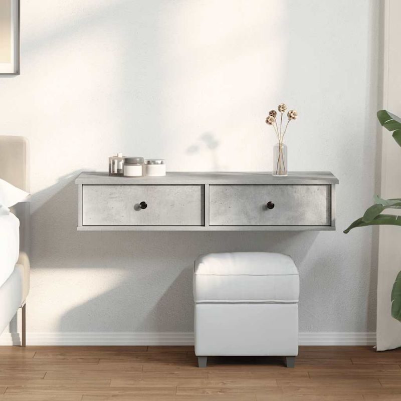 Casa si Gradina - Mobilier - Biblioteci si rafturi - Rafturi - Raft de perete cu sertare Gri beton Lemn prelucrat - Infinity.ro