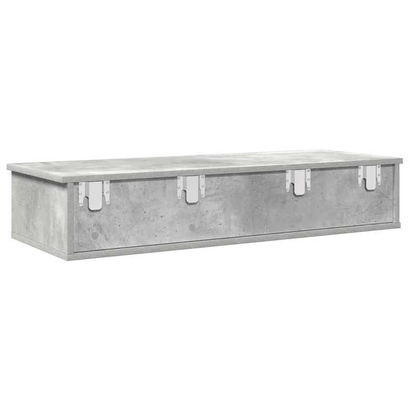 Casa si Gradina - Mobilier - Biblioteci si rafturi - Rafturi - Raft de perete cu sertare Gri beton Lemn prelucrat - Infinity.ro