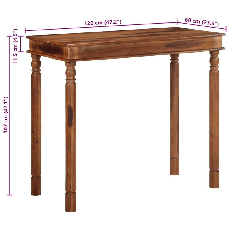 Casa si Gradina - Mobilier - Mese si birouri - Mese bucatarie si dining - Masa de bar 120x60x107 cm din lemn masiv de salcam - Infinity.ro