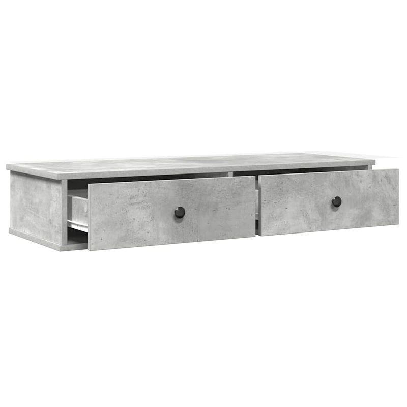 Casa si Gradina - Mobilier - Biblioteci si rafturi - Rafturi - Raft de perete cu sertare Gri beton Lemn prelucrat - Infinity.ro