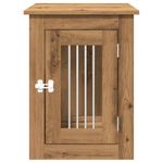 Petshop - Accesorii petshop - Culcusuri si custi - Custi interior si exterior - Lada pentru caini, Stejar artizanal, 45x62x59cm, lemn prelucrat - Infinity.ro