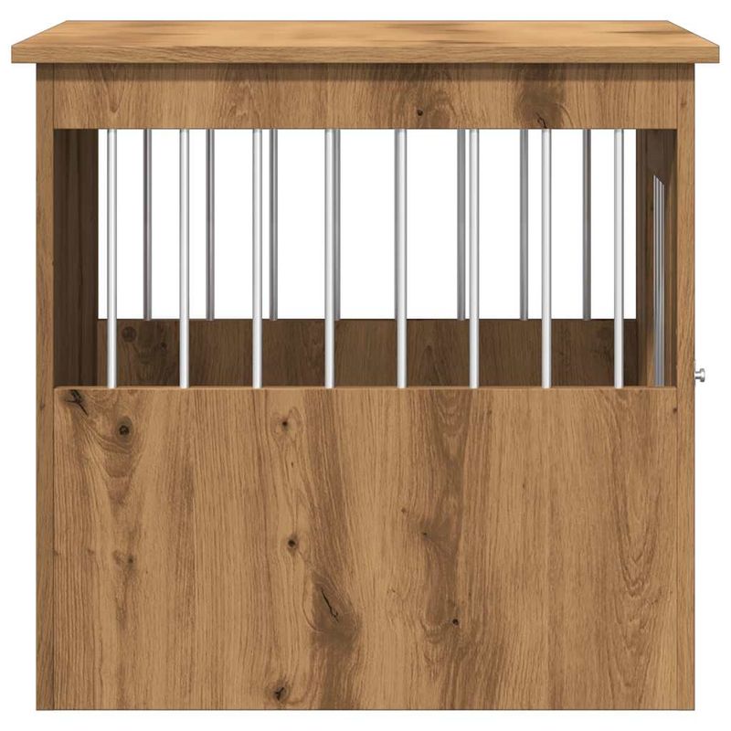 Petshop - Accesorii petshop - Culcusuri si custi - Custi interior si exterior - Lada pentru caini, Stejar artizanal, 45x62x59cm, lemn prelucrat - Infinity.ro