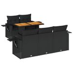Casa si Gradina - Gradina si terasa - Mobilier exterior - Seturi mobila gradina - Set mobilier de gradina cu perne, 6 piese, negru, poliratan - Infinity.ro
