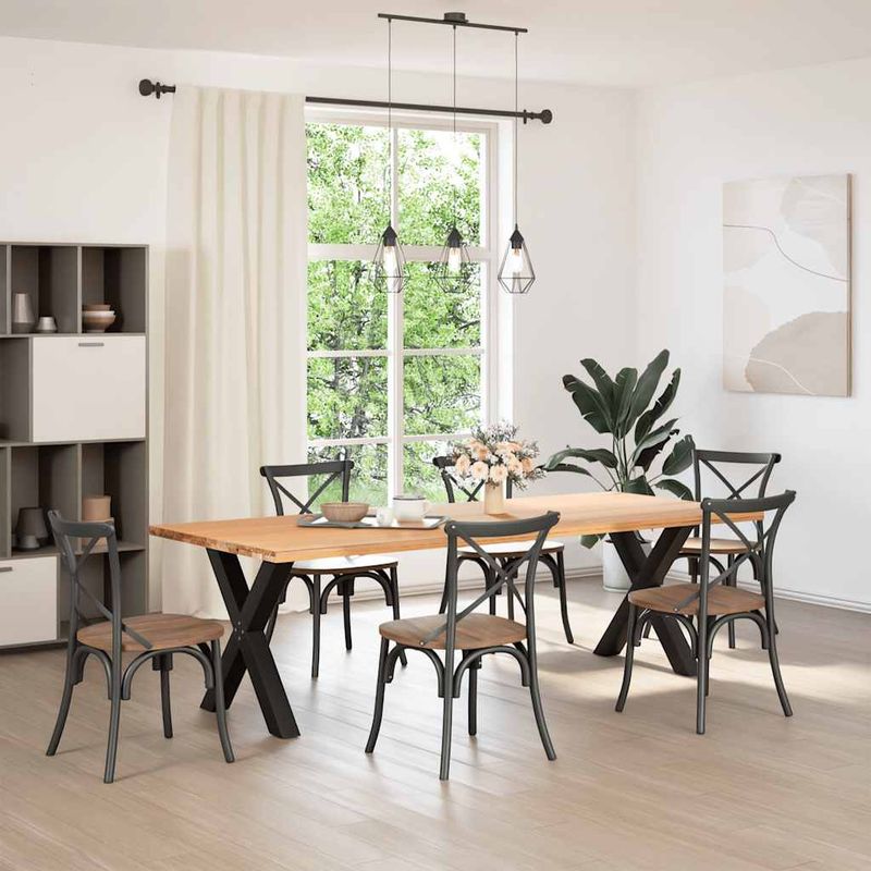 Casa si Gradina - Mobilier - Feronerie si accesorii mobila - Picioare pentru masa in forma de X, 2 buc Negru Otel, mărime 70x(72-73) cm (80 mm) - Infinity.ro