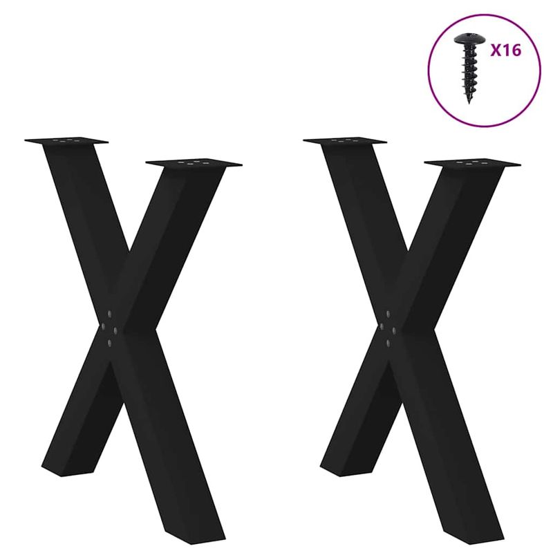 Casa si Gradina - Mobilier - Feronerie si accesorii mobila - Picioare pentru masa in forma de X, 2 buc Negru Otel, mărime 70x(72-73) cm (80 mm) - Infinity.ro