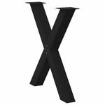 Casa si Gradina - Mobilier - Feronerie si accesorii mobila - Picioare pentru masa in forma de X, 2 buc Negru Otel, mărime 70x(72-73) cm (80 mm) - Infinity.ro