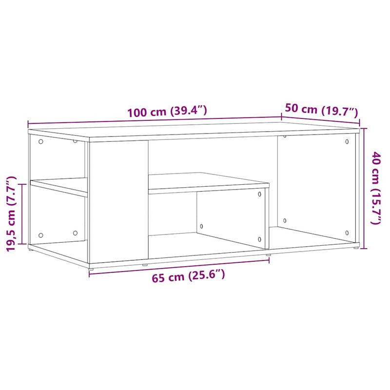 Casa si Gradina - Mobilier - Mese si birouri - Masute de cafea - Masuta de cafea, lemn vechi, 100x50x40 cm, lemn prelucrat - Infinity.ro