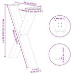 Casa si Gradina - Mobilier - Feronerie si accesorii mobila - Picioare pentru masa in forma de X, 2 buc Negru Otel, mărime 70x(72-73) cm (80 mm) - Infinity.ro