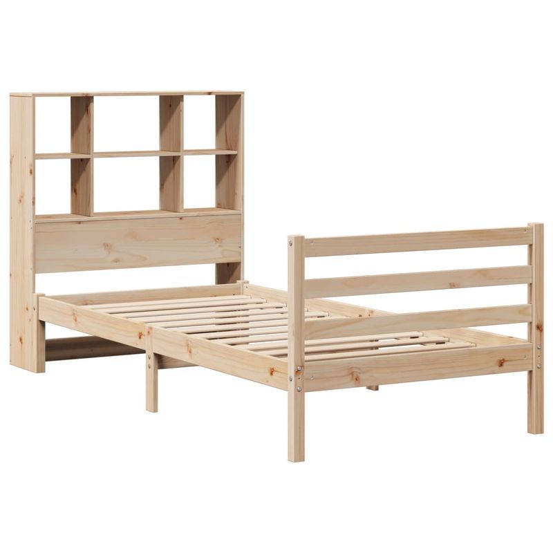 Casa si Gradina - Mobilier - Paturi si accesorii - Paturi - Pat cu biblioteca fara saltea, 90x200 cm, lemn masiv pin - Infinity.ro