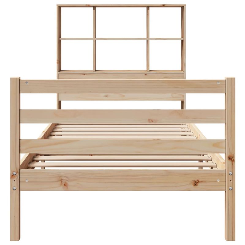 Casa si Gradina - Mobilier - Paturi si accesorii - Paturi - Pat cu biblioteca fara saltea, 90x200 cm, lemn masiv pin - Infinity.ro