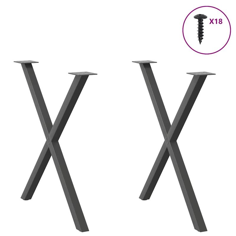 Casa si Gradina - Mobilier - Feronerie si accesorii mobila - Picioare pentru masa in forma de X, 2 buc Antracit Otel, mărime 80x(72-73) cm (40 mm) - Infinity.ro