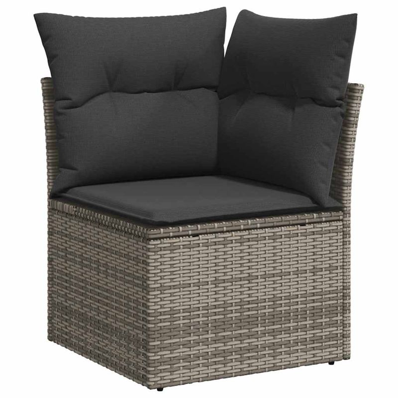 Casa si Gradina - Gradina si terasa - Mobilier exterior - Seturi mobila gradina - Set canapele de gradina, 9 piese, cu perne, gri, poliratan - Infinity.ro