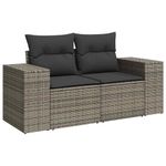 Casa si Gradina - Gradina si terasa - Mobilier exterior - Seturi mobila gradina - Set canapele de gradina, 9 piese, cu perne, gri, poliratan - Infinity.ro
