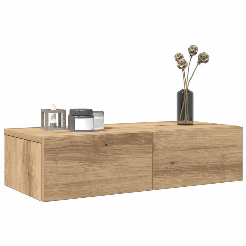 Casa si Gradina - Mobilier - Biblioteci si rafturi - Rafturi - Raft de perete cu sertare Stejar artizanal Lemn prelucrat, mărime 60x26.5x15 cm - Infinity.ro