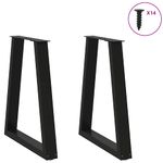 Casa si Gradina - Mobilier - Feronerie si accesorii mobila - Picioare masuta de cafea in forma de V 2 buc Negru Otel, mărime 50x(72-73) cm - Infinity.ro