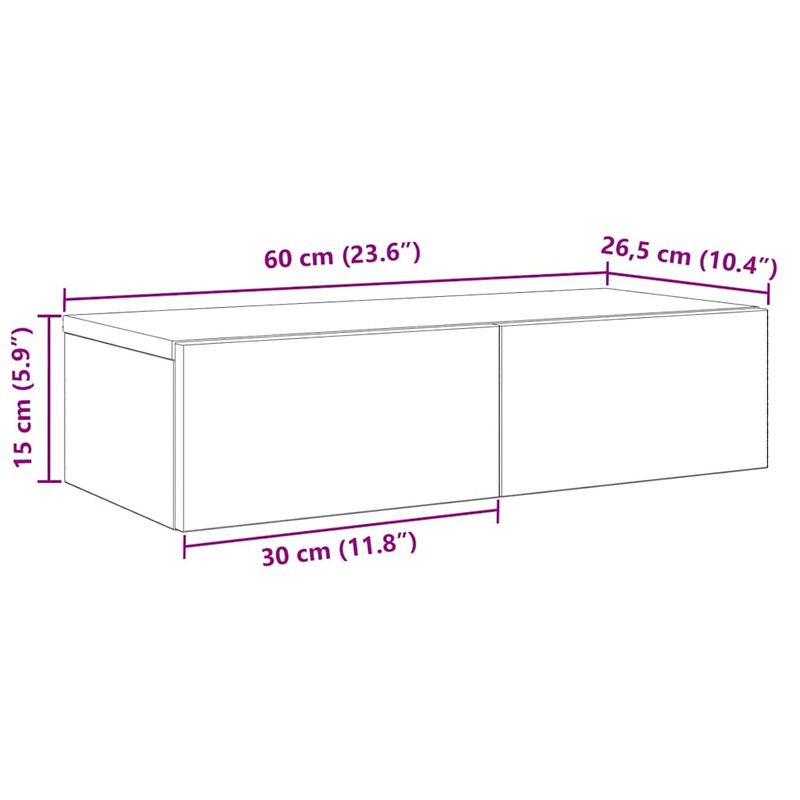 Casa si Gradina - Mobilier - Biblioteci si rafturi - Rafturi - Raft de perete cu sertare Stejar artizanal Lemn prelucrat, mărime 60x26.5x15 cm - Infinity.ro