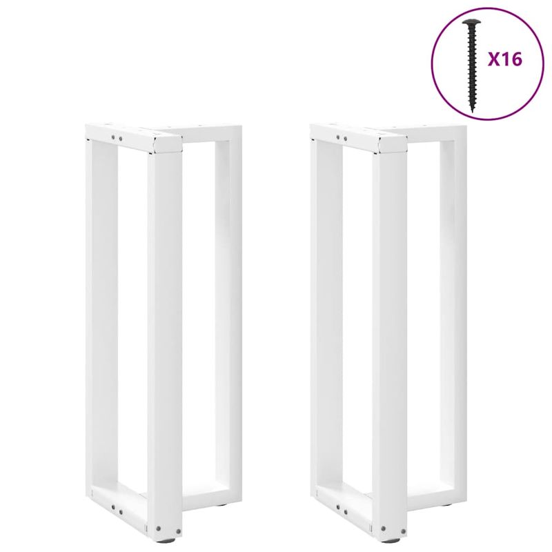 Casa si Gradina - Mobilier - Feronerie si accesorii mobila - Picioare pentru masa de bar in forma de T, 2 buc alb otel, mărime 50x35x(100-101) cm - Infinity.ro