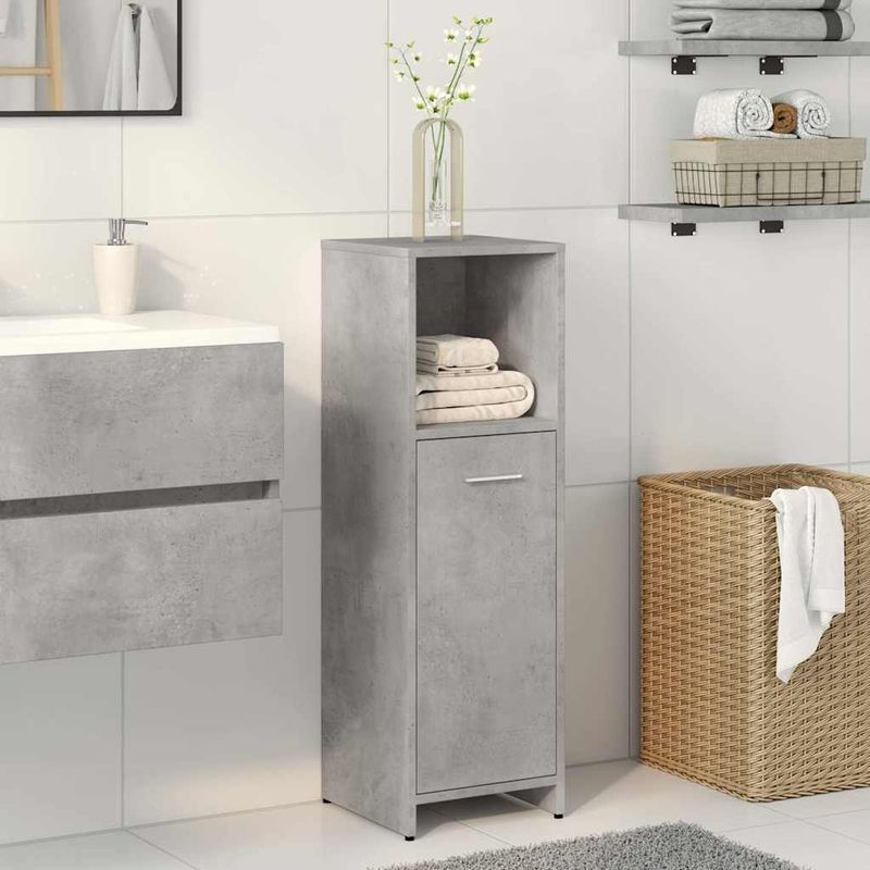 Casa si Gradina - Mobilier - Mobilier baie - Comode baie - Dulap de baie, gri beton, 30 x 30 x 95 cm, PAL - Infinity.ro