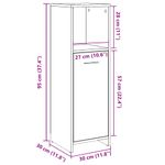 Casa si Gradina - Mobilier - Mobilier baie - Comode baie - Dulap de baie, gri beton, 30 x 30 x 95 cm, PAL - Infinity.ro