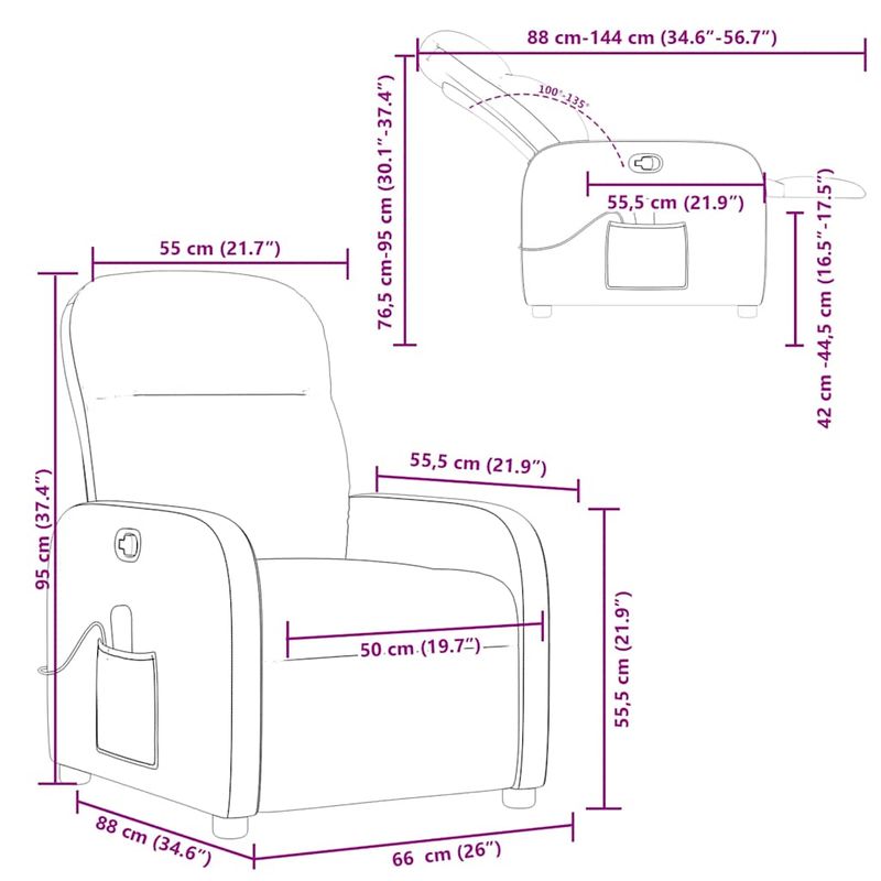 Ingrijire personala si Cosmetice - Sanatate si wellness - Articole wellness - Fotolii de masaj - Fotoliu de masaj rabatabil, gri taupe, material textil - Infinity.ro