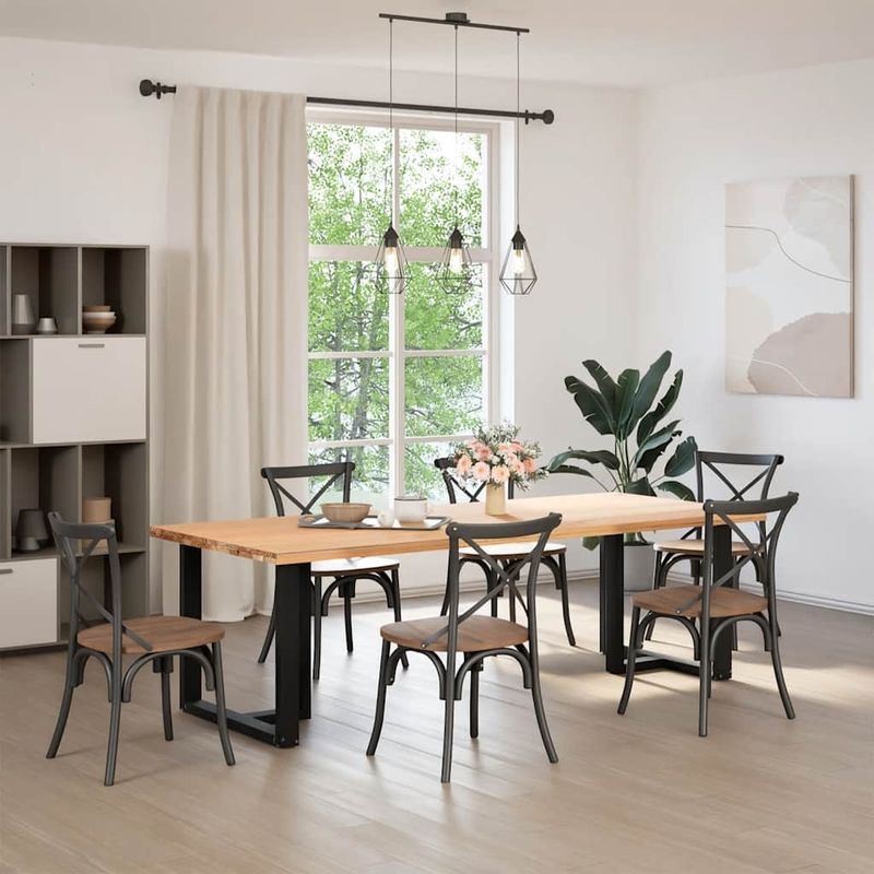 Casa si Gradina - Mobilier - Feronerie si accesorii mobila - Picioare pentru masa in forma de T, 2 buc Negru Otel, mărime 70x35x(72-73) cm - Infinity.ro