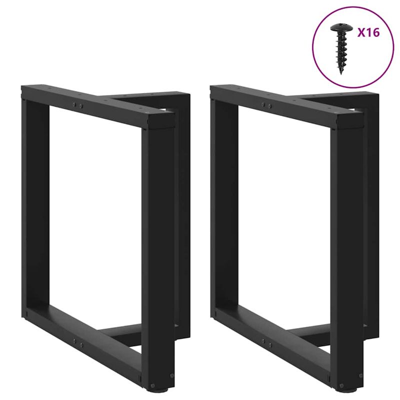 Casa si Gradina - Mobilier - Feronerie si accesorii mobila - Picioare pentru masa in forma de T, 2 buc Negru Otel, mărime 70x35x(72-73) cm - Infinity.ro