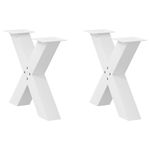 Casa si Gradina - Mobilier - Feronerie si accesorii mobila - Picioare masuta cafea in forma X, 2 buc alb 50x(42-43) cm otel, mărime 50x(42-43) cm (80 mm) - Infinity.ro