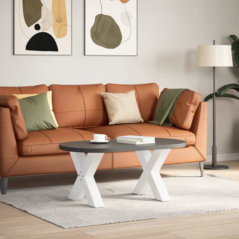 Casa si Gradina - Mobilier - Feronerie si accesorii mobila - Picioare masuta cafea in forma X, 2 buc alb 50x(42-43) cm otel, mărime 50x(42-43) cm (80 mm) - Infinity.ro