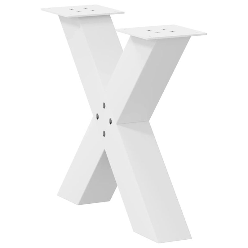 Casa si Gradina - Mobilier - Feronerie si accesorii mobila - Picioare masuta cafea in forma X, 2 buc alb 50x(42-43) cm otel, mărime 50x(42-43) cm (80 mm) - Infinity.ro