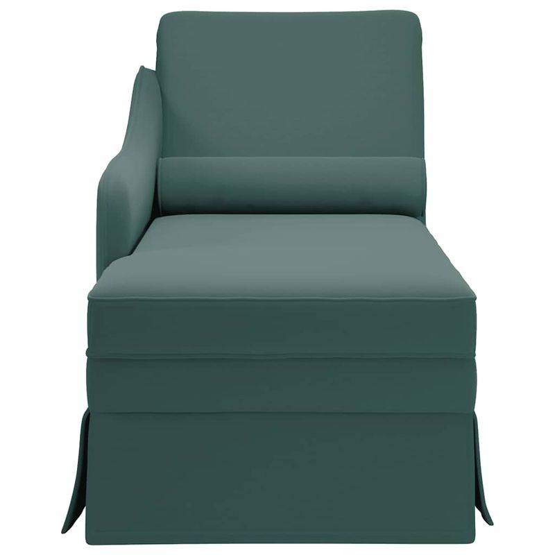Casa si Gradina - Mobilier - Scaune si fotolii - Fotolii - Sezlong cu suport si cotiera dreapta catifea verde inchis - Infinity.ro