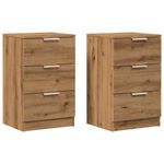 Casa si Gradina - Mobilier - Comode si corpuri - Noptiere - Noptiere, 2 buc., stejar artizanal, 40x36x65 cm, lemn prelucrat - Infinity.ro
