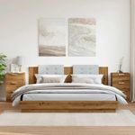 Casa si Gradina - Mobilier - Comode si corpuri - Noptiere - Noptiere, 2 buc., stejar artizanal, 40x36x65 cm, lemn prelucrat - Infinity.ro