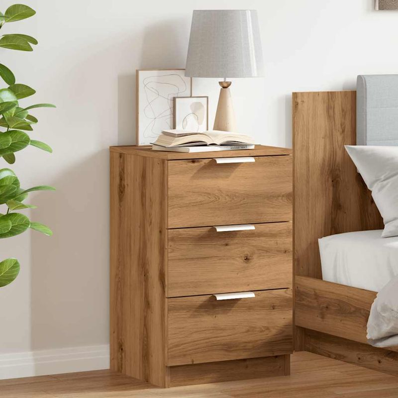 Casa si Gradina - Mobilier - Comode si corpuri - Noptiere - Noptiere, 2 buc., stejar artizanal, 40x36x65 cm, lemn prelucrat - Infinity.ro