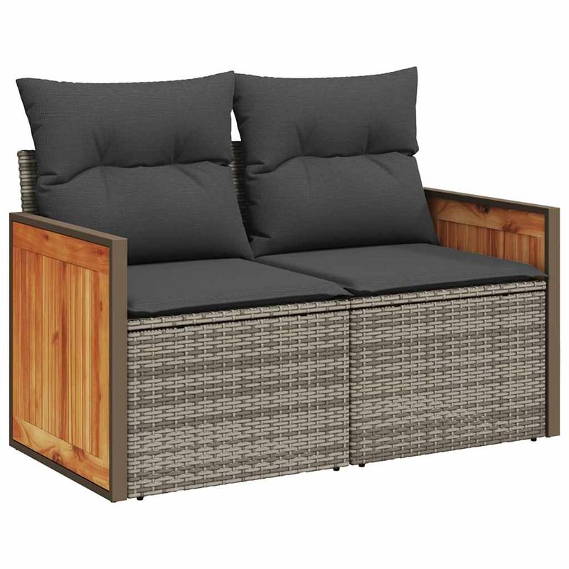 Casa si Gradina - Gradina si terasa - Mobilier exterior - Seturi mobila gradina - Set mobilier gradina cu perne, 6 piese, gri, poliratan - Infinity.ro