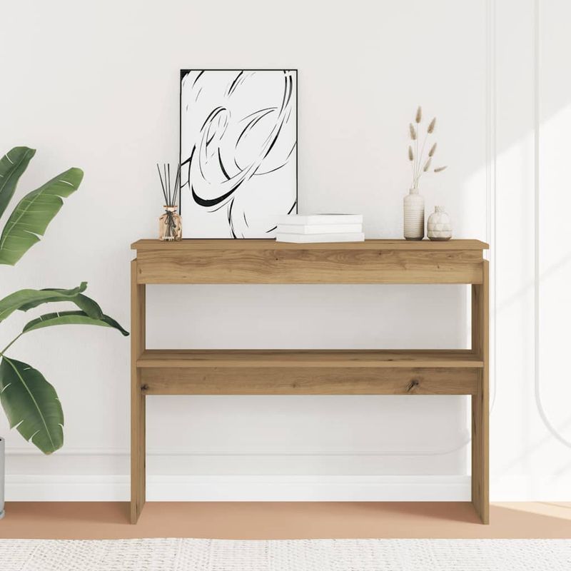 Casa si Gradina - Mobilier - Comode si corpuri - Console - Masuta consola, stejar artizanal,102x30x80 cm, lemn prelucrat - Infinity.ro