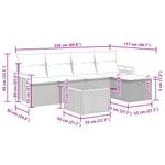 Casa si Gradina - Gradina si terasa - Mobilier exterior - Seturi mobila gradina - Set mobilier gradina cu perne, 6 piese, gri, poliratan - Infinity.ro
