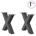 Casa si Gradina - Mobilier - Feronerie si accesorii mobila - Picioare pentru masuta cafea in forma de X, 2 buc Antracit Otel, mărime 60x(42-43) cm (80 mm) - Infinity.ro