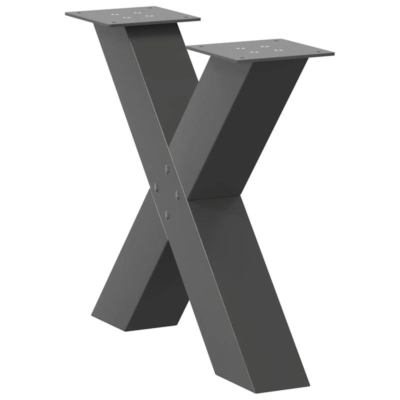 Casa si Gradina - Mobilier - Feronerie si accesorii mobila - Picioare pentru masuta cafea in forma de X, 2 buc Antracit Otel, mărime 60x(42-43) cm (80 mm) - Infinity.ro