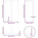 Casa si Gradina - Mobilier - Feronerie si accesorii mobila - Picioare pentru masa de bar in forma de T, 2 buc antracit otel, mărime 60x35x(90-91) cm - Infinity.ro