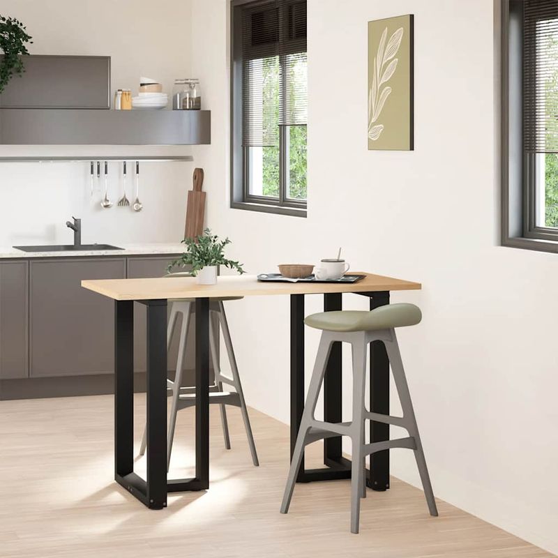 Casa si Gradina - Mobilier - Feronerie si accesorii mobila - Picioare pentru masa de bar in forma de T, 2 buc Negru Otel, mărime 60x35x(90-91) cm - Infinity.ro