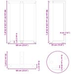 Casa si Gradina - Mobilier - Feronerie si accesorii mobila - Picioare pentru masa de bar in forma de T, 2 buc Negru Otel, mărime 60x35x(90-91) cm - Infinity.ro