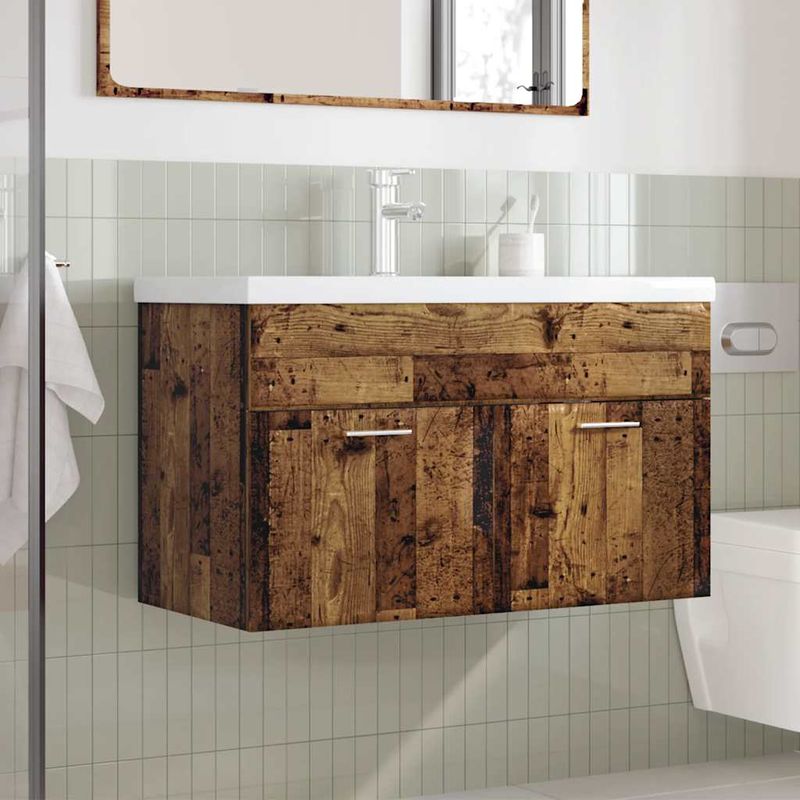 Casa si Gradina - Mobilier - Seturi de mobilier - Seturi baie - Set mobilier de baie, 2 piese, lemn vechi, lemn prelucrat - Infinity.ro